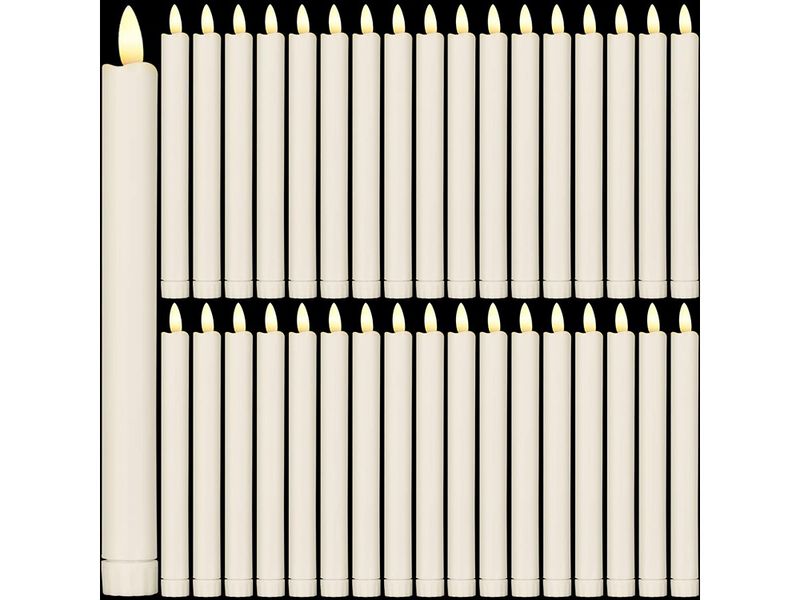 Reginary 36 Pieces Flameless Taper Candles 10 Inch
