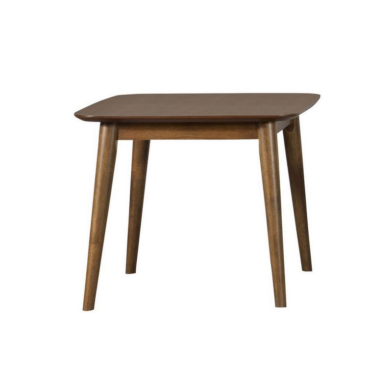 3 Piece Rectangular Coffee and Square End Table Set, Rich Walnut Brown Wood-Benzara