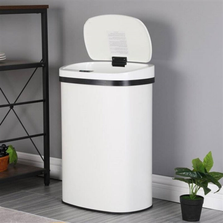 13-Gallon Smart Trash Can – Stainless Steel Touchless Waste Bin with Motion Sensor