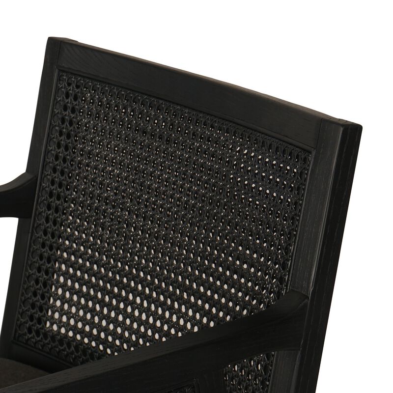 Antonia Cane Arm Counter Stool in Ebony