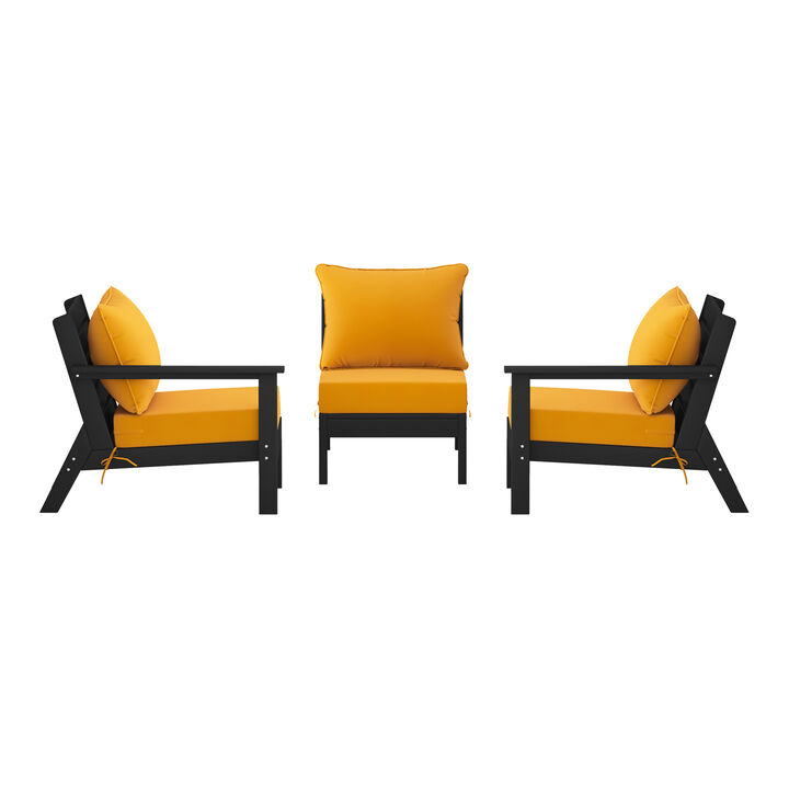 WestinTrends Outdoor Patio HDPE Sectional Sofa with Patio Cushions