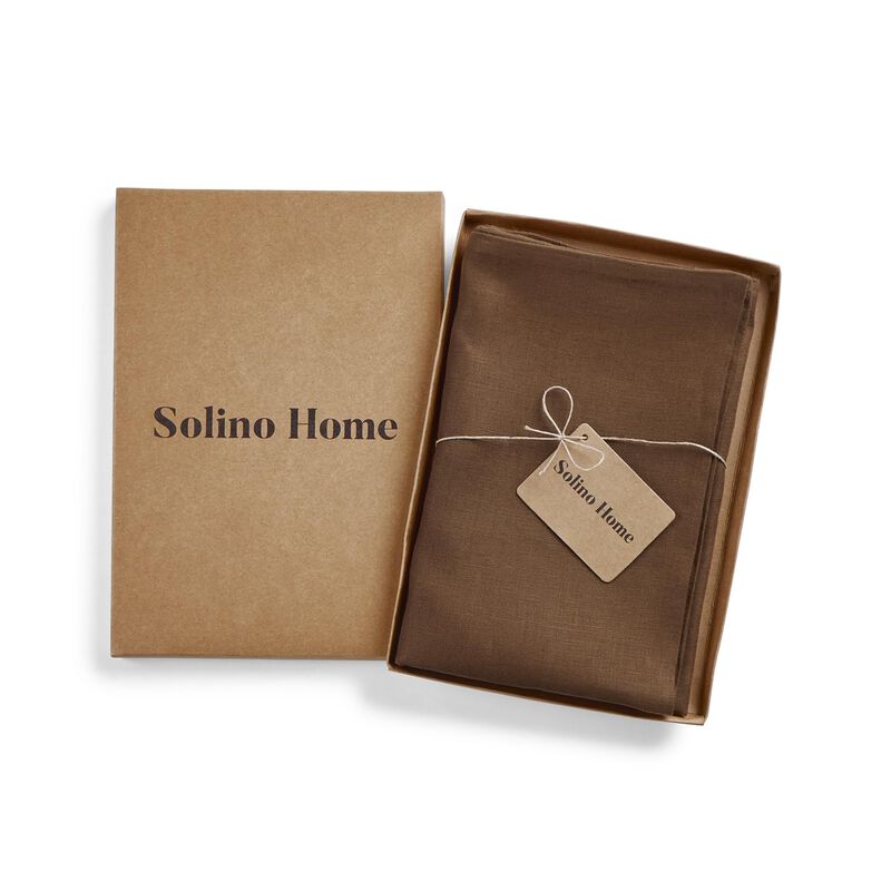 Solino Home Decorative Linen Pillow Cover 20 x 20 Inch - 100% European Flax Throw Pillow Case with Invisible Zipper | Montauk