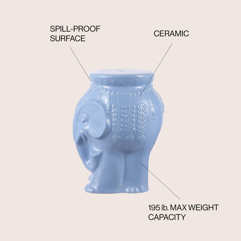 Orla Modern Bohemian Elephant Ceramic Garden Stool