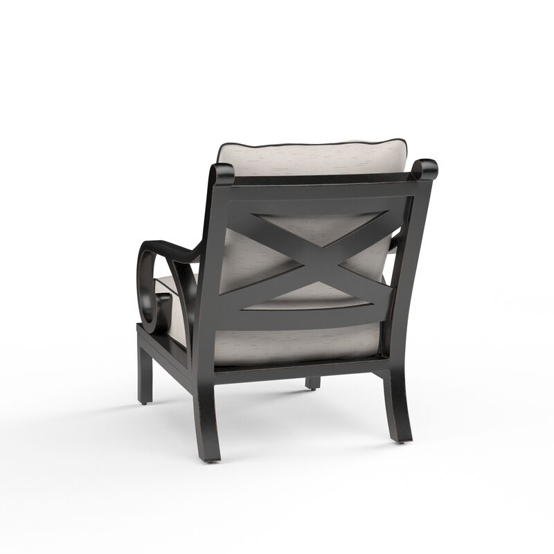Monterey Club Chair in Frequency Sand w/ Contrast Canvas Java Welt