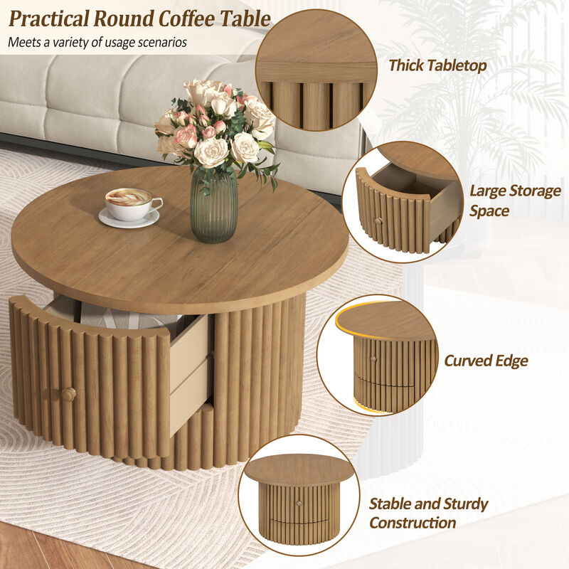 Merax Farmhouse Coffee Table with 1 Drawer
