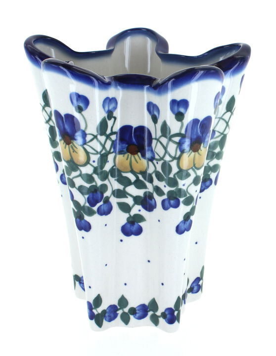 Blue Rose Polish Pottery Cherry Red Bouquet Large Vase