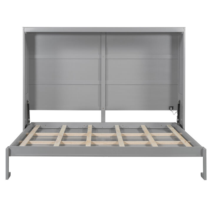 Merax Murphy Bed Wall Bed with LED Lights