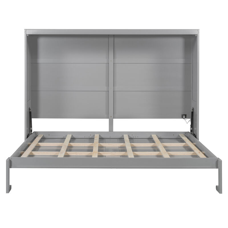 Merax Murphy Bed Wall Bed with LED Lights