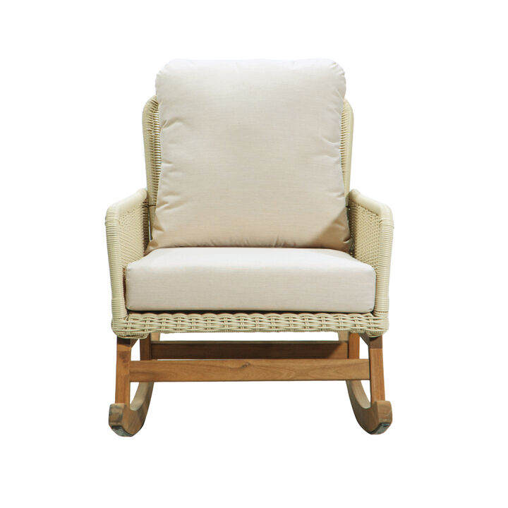 Merax  PE Rattan Rocking Chair for Indoor and Outdoor