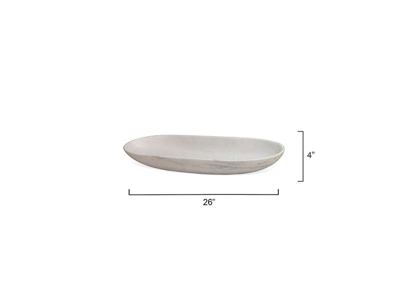 Long Oval White Marble Bowl