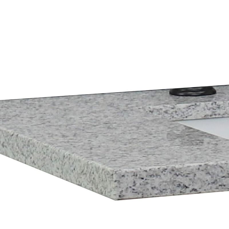 BELLATERRA HOME LLC 49 Gray Granite Countertop with Double Rectangular Sinks