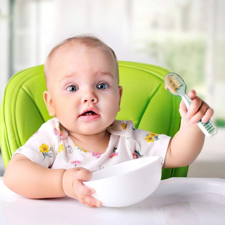 Baby Essentials Pre-Spoon GOOtensils for 6+ Months, First Stage Self-Feeding Spoons for Weaning