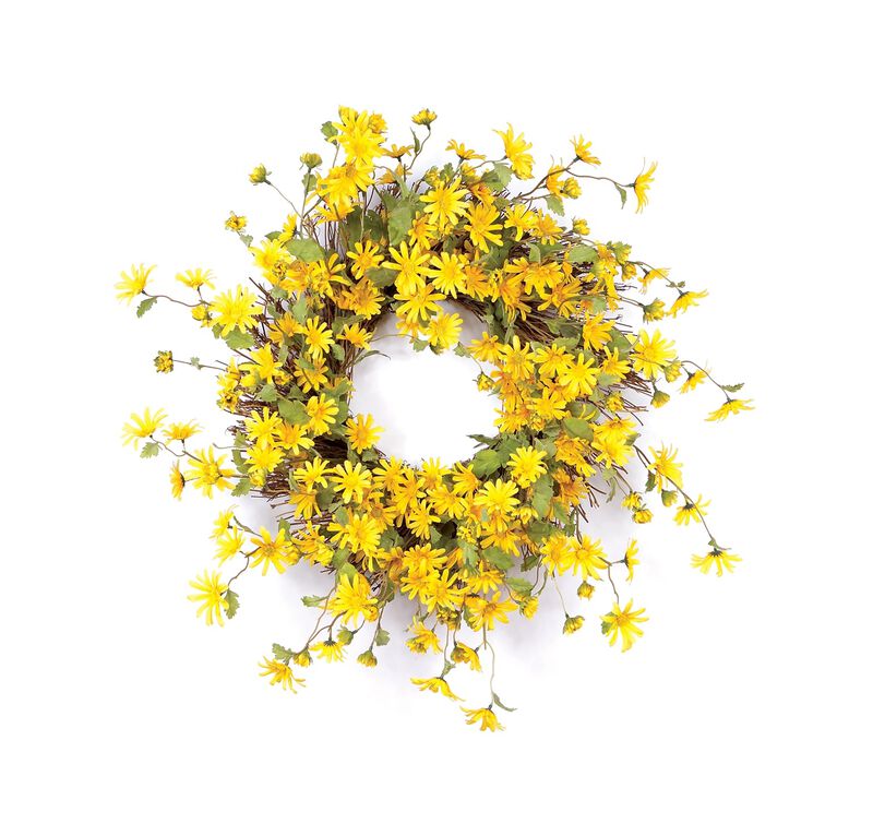 Yellow Daisy Spring Floral Wreath  23-Inch