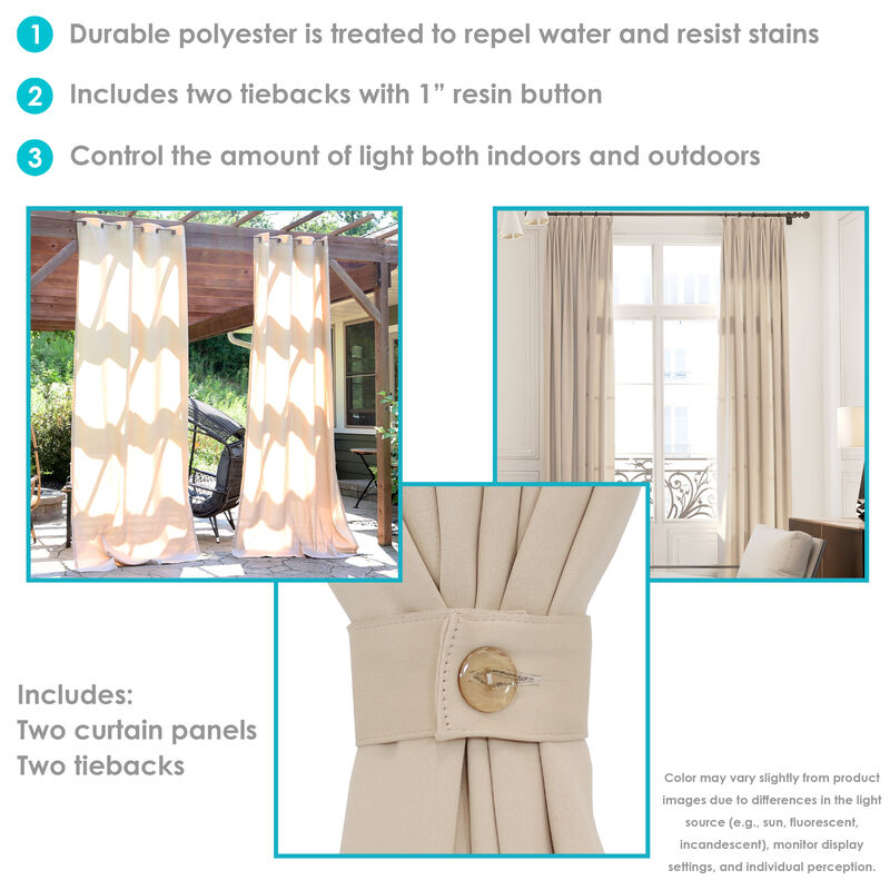 Sunnydaze Indoor/Outdoor Curtain Panel - 52 in x 120 in