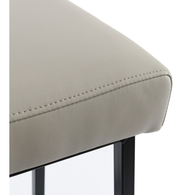 Backless Counter Stool with Leatherette Seat, Set of 2