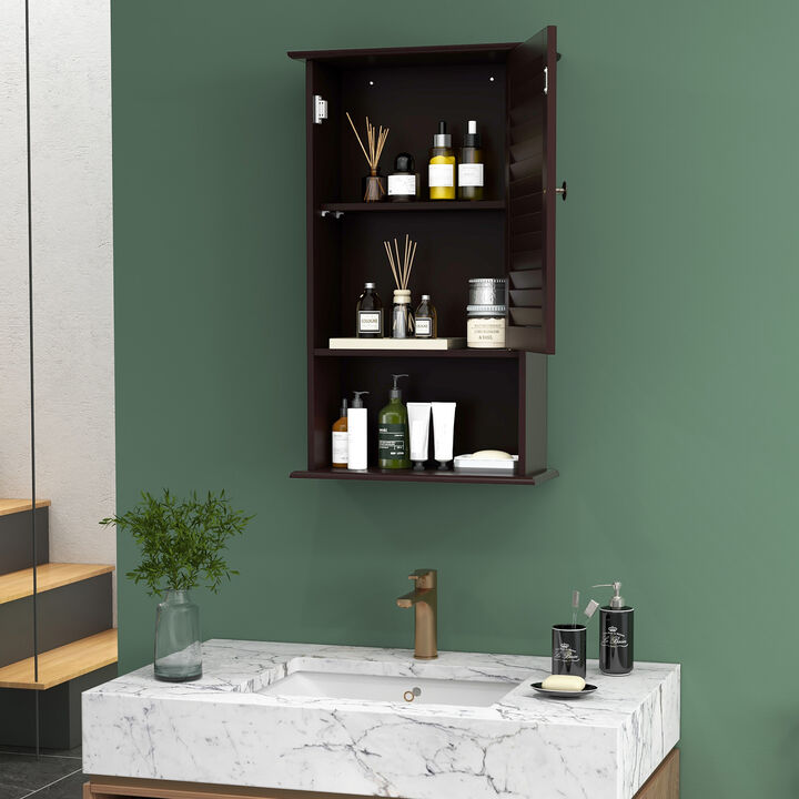 Bathroom Wall Mount Storage Cabinet Single Door with Height Adjustable Shelf