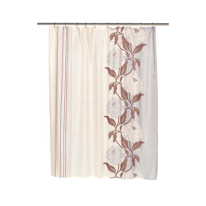 Carnation Home Fashions "Chelsea" Fabric Shower Curtain - Chocolate 70x72"
