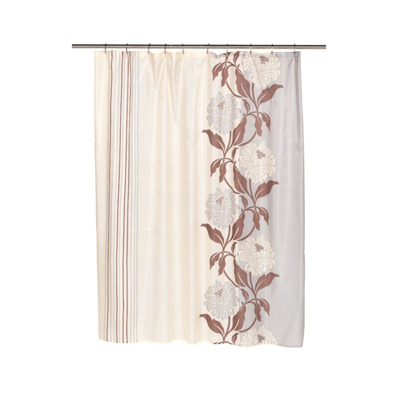 Carnation Home Fashions "Chelsea" Fabric Shower Curtain - Chocolate 70x72"