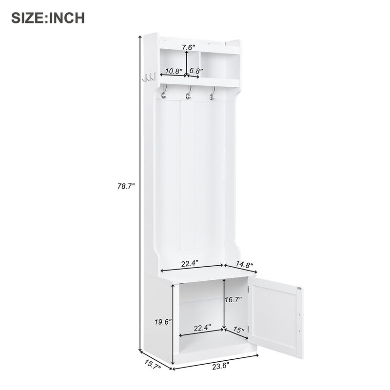 Merax Minimalist Slim Hall Tree with Cabinet