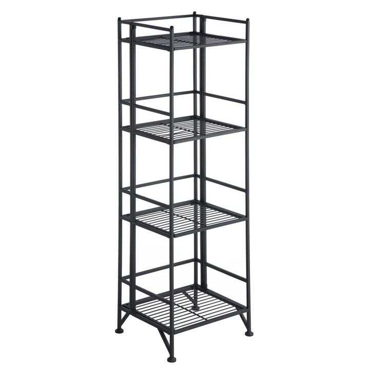 Convience Concept, Inc. Xtra Storage 4 Tier Folding Metal Shelf Black