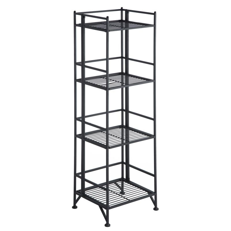 Convience Concept, Inc. Xtra Storage 4 Tier Folding Metal Shelf Black