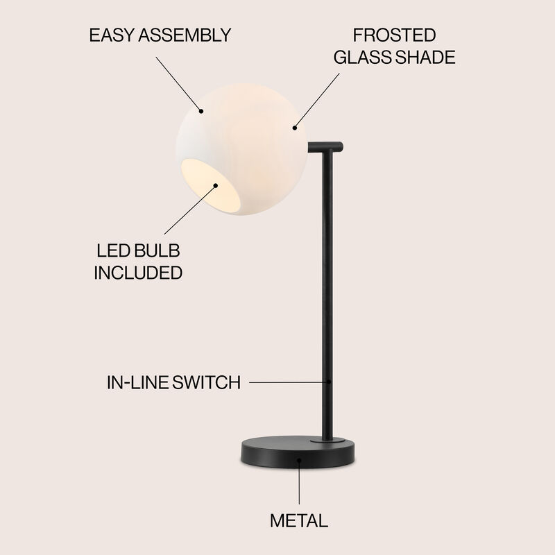 Charles Contemporary Modern Metal/Marble LED Table Lamp