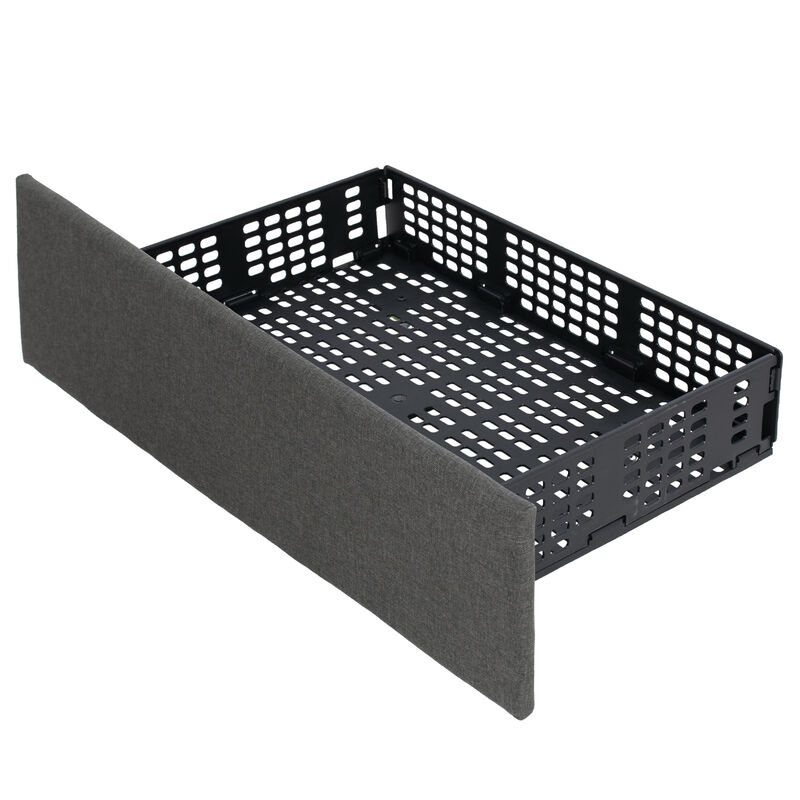 Upholstered LED Bed Frame with Headboard and 4 Drawers