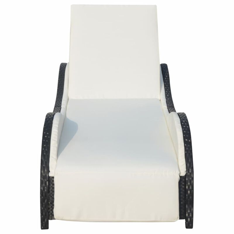 vidaXL Sun Lounger with Cushion Poly Rattan Brown