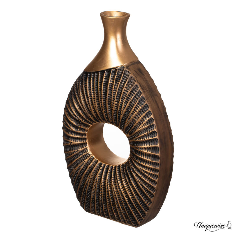 19-Inch Black and Gold Farmhouse Vase