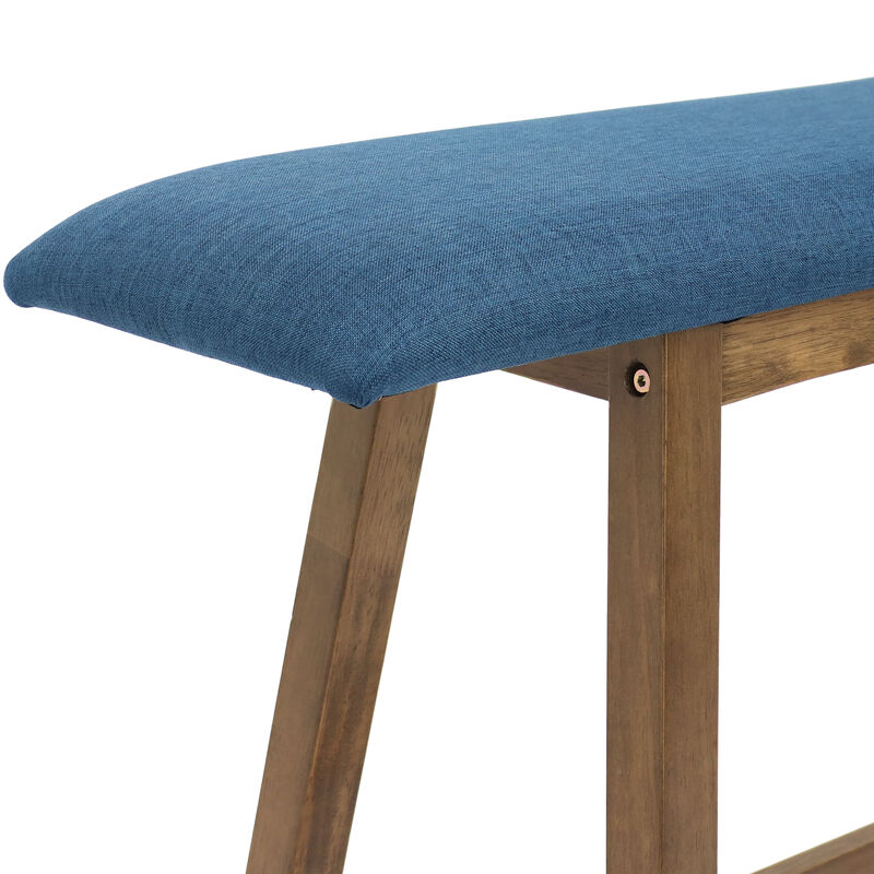 Sunnydaze Wooden Counter-Height Dining Bench with Cushion - Weathered Oak