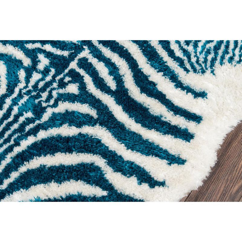 Novogratz Contemporary Rectangle Area Rug, Turquoise, 5' X 7'6