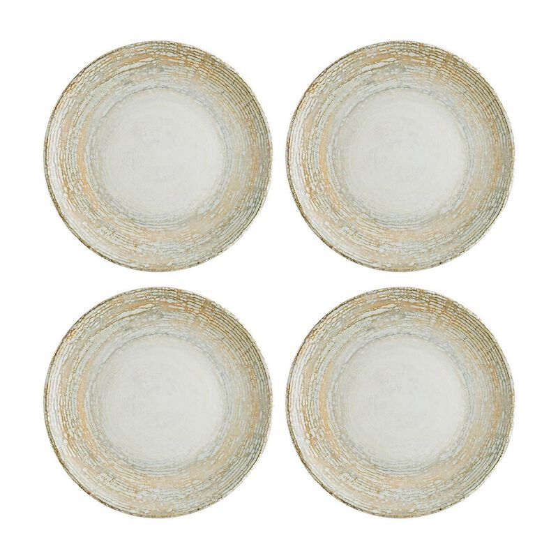 Patera dia.6.75" Round Decorated Porcelain Plate (Set of 4)