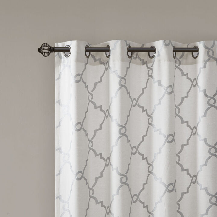 Gracie Mills Ondine Scroll Geometric Fretwork Grommet Window Curtain Panel