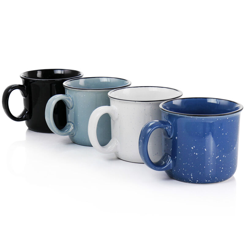 Mr. Coffee Mr. Colebrook Speckled Stoneware 18oz 4 Piece Mug Set in Assorted Colors