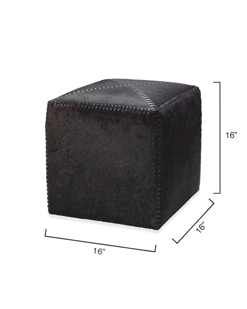 Espresso Small Hair on Hide Ottoman