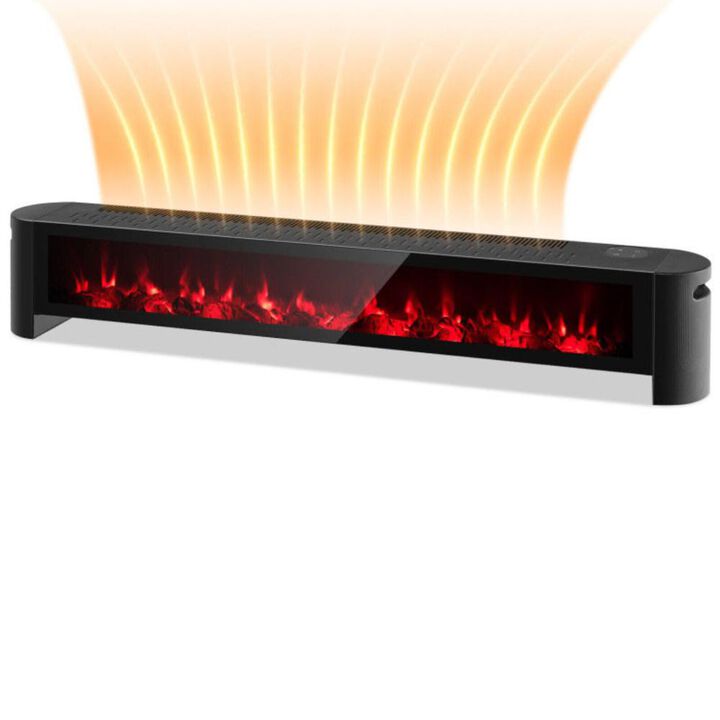 Hivvago 1400W Baseboard Electric Heater with Realistic Multicolor Flame