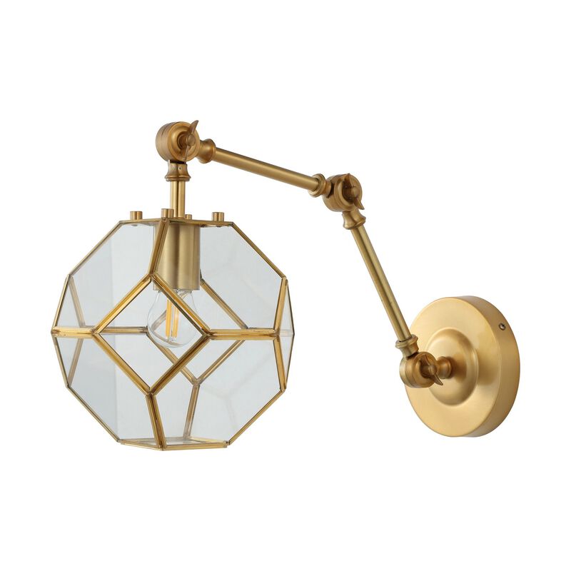 Honeycomb 1-Light Modern Contemporary Arm-Adjustable Iron/Glass LED Sconce
