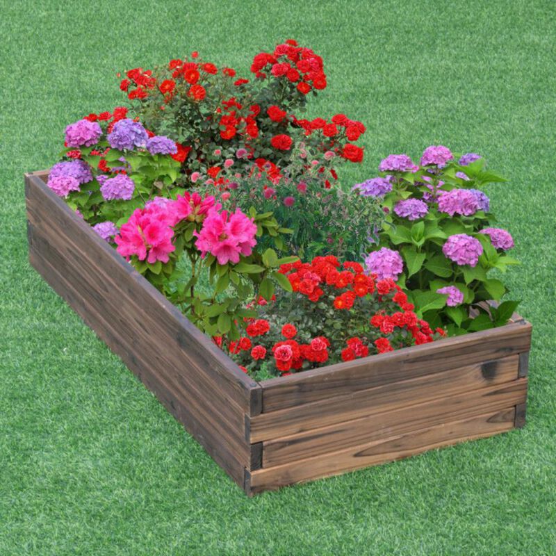 Hivvago Elevated Wooden Garden Planter Box Bed Kit