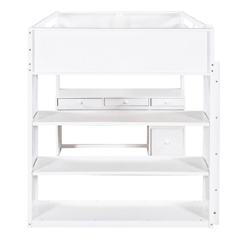 Merax Loft Bed with Ladder and Desk