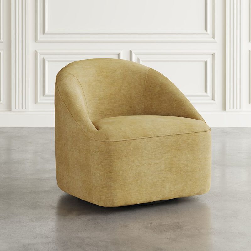 Jofran Lulu Mid-Century Modern Upholstered Casual Swivel Accent Chair