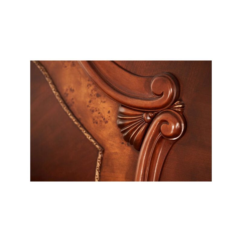 Michael Amini Cortina Queen Sleigh Bed - Honey Walnut