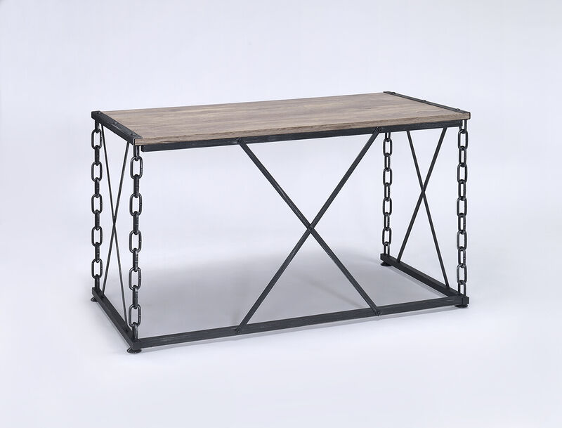ACME Jodie Writing Desk(Same AC00905), Rustic Oak & Antique Black