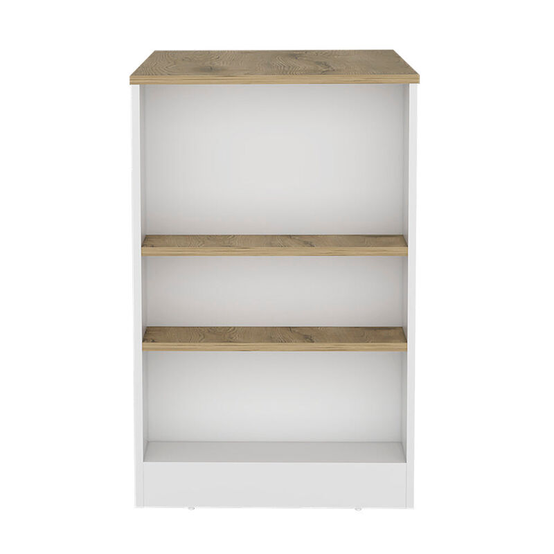 Kitchen Island Doyle, Kitchen, White / Light Oak