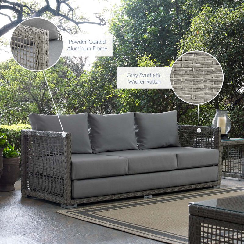 Modway - Aura Outdoor Patio Wicker Rattan Sofa