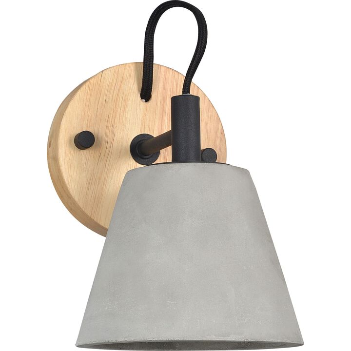 8" Black and Gray Traditional-Style 1-Light Wall Sconce