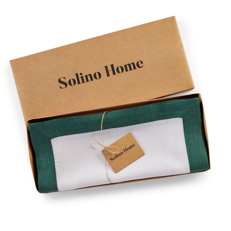 Solino Home 100% Pure Linen Table Runner 14 x 90 Inch | Festive Edge