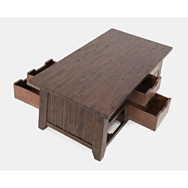 Jofran Painted Canyon Rustic Solid Acacia Box Coffee Table