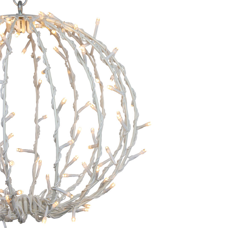 13" LED Lighted Christmas Hanging Ball Decoration � Warm White Lights