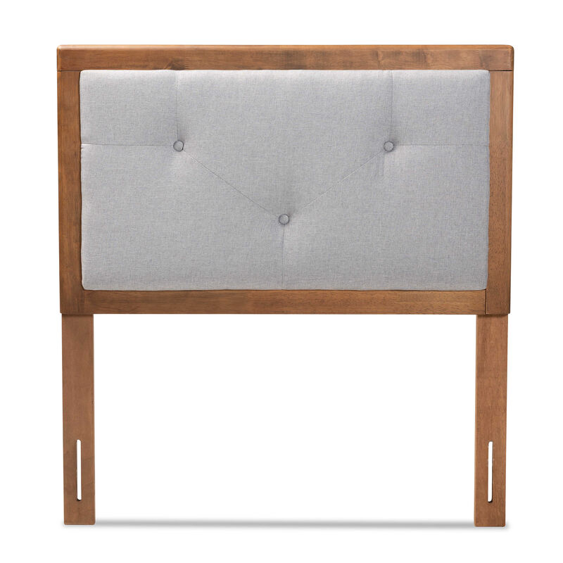 Baxton Studio Abner Modern Transitional Grey Fabric Upholstered Wood Twin Size Headboard