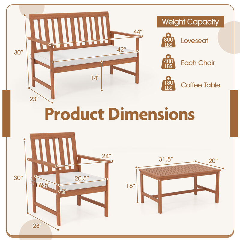 4-Piece Outdoor Furniture Set with Seat Cushions for Patio or Garden Seating